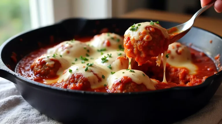 Gluten Free Mozzarella Stuffed Meatball with Cheese and marinara