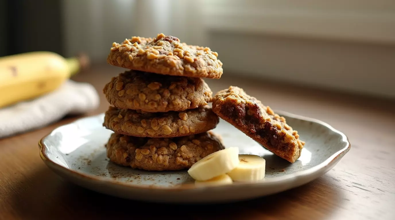 Nutella Banana Oatmeal Cookies. Delicious
