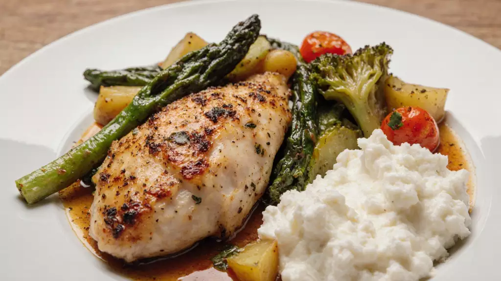 High protein meal on a table during a busy day at home