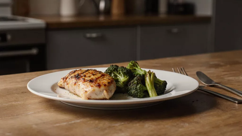 High protein low carb meal on a kitchen table