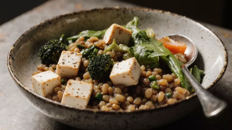 High protein vegan meals with tofu lentils and vegetables
