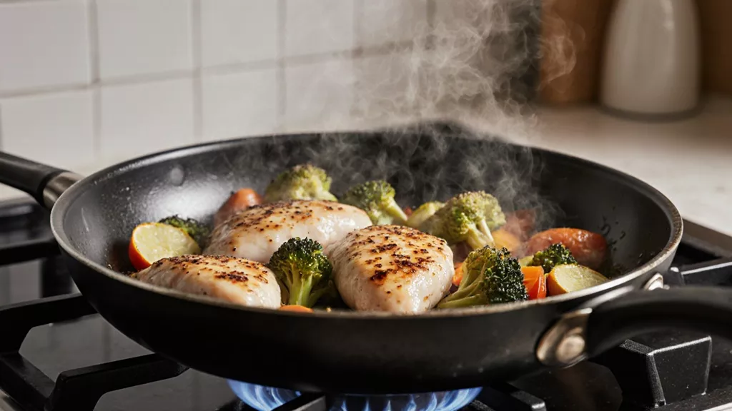 Low carb chicken and vegetable protein skillet meal