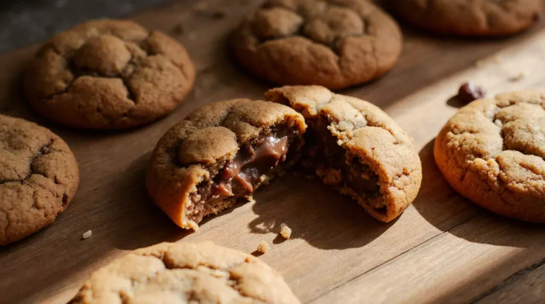 Easy homemade bueno cookies with a creamy chocolate hazelnut center