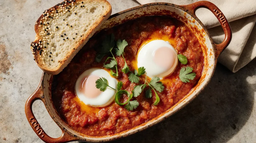 Burrata and eggs served as a light main meal on a table