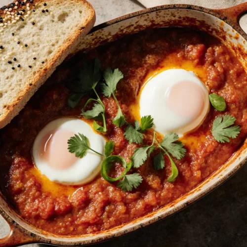 Burrata and eggs served as a light main meal on a table